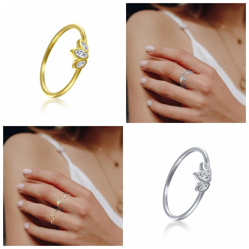 Anillo joya Plata fina minimalista de lujo 925, anillos para dedo para niñas y mujeres, Anillo de compromiso para aniversario, para