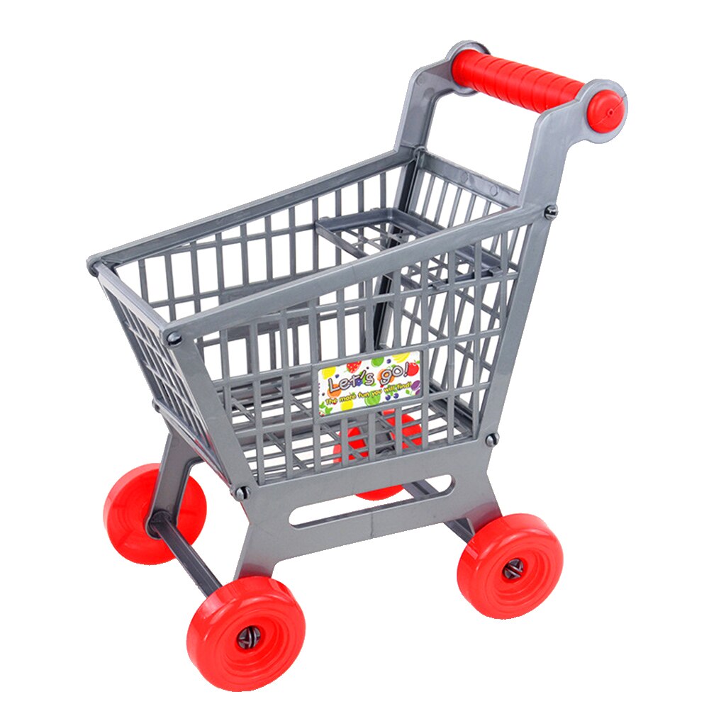 Grijs Plastic Kids Shopping Hand Trolley Kar Kind Pretend Play Keuken Toy