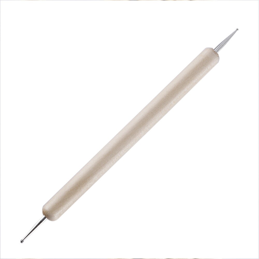 Lmdz 5Pcs Tweekoppige Houten Staaf Punt Boor Pen Diy Nail Punt Bloem Pen Houten Boor Pen