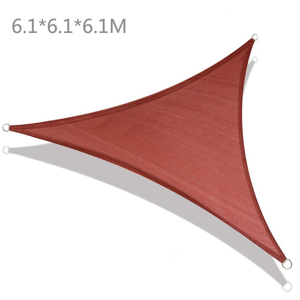 Triangle Canopy Waterproof Awning Sunshade Outdoor Garden Beach Camping Patio Pool Shelter Toldos Para Exterior тент от солнца: red 6.1x6.1x6.1m