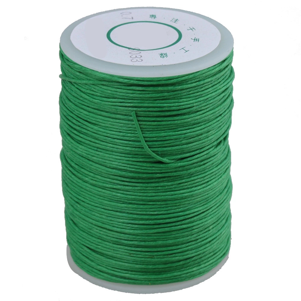 Green 0.7mm Dia Handwork Leather Sewing Craft Hemp Round Waxed Thread