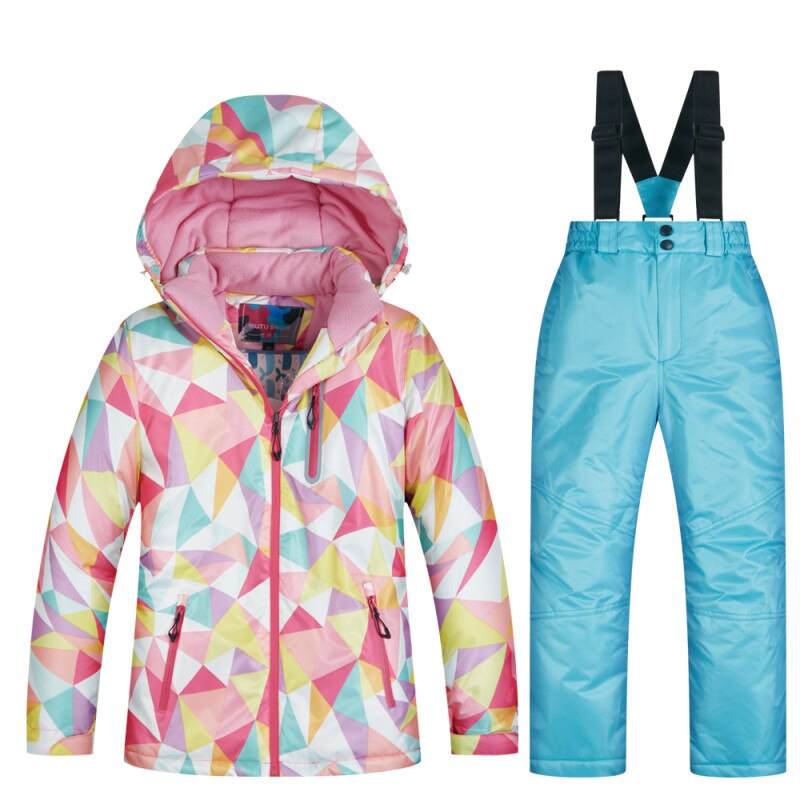 Ski Suit Girls Children's Brands Windproof Waterproof Snow Warm Child Winter Sets Thicken Snowboard Suits LFSJ: LFSJ LIGHT BLUE / 8