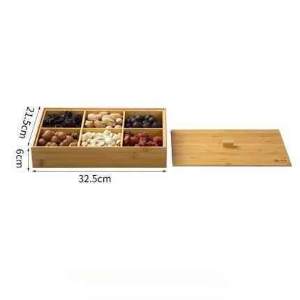 Kinesiskt snack godis förvaringsbricka trä partition torkad frukt mat förvaringsbox hållare hem nötter frukt melon organizer case: Stil 5