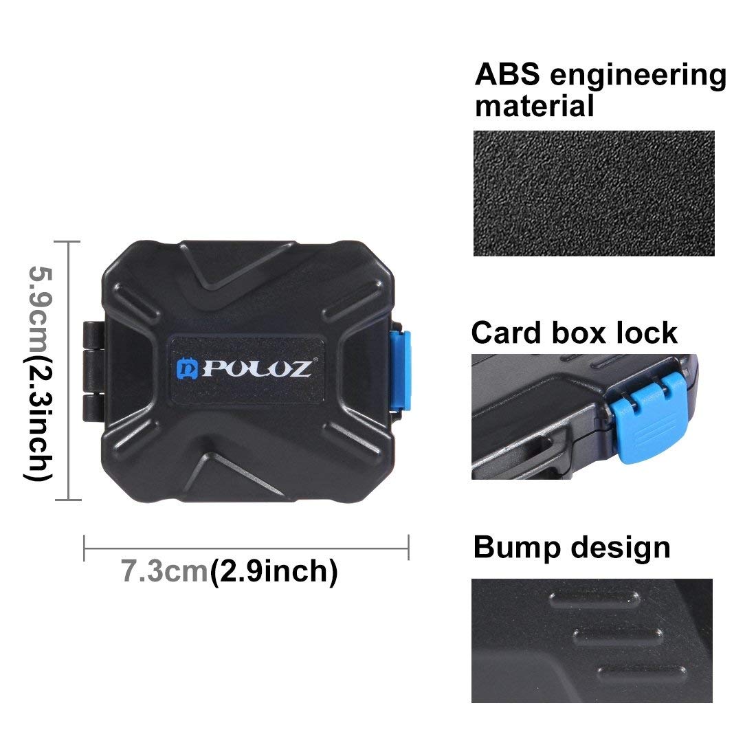 PULUZ – étui étanche pour cartes mémoire micro-sd CF TF, boîte de rangement (9 emplacements)