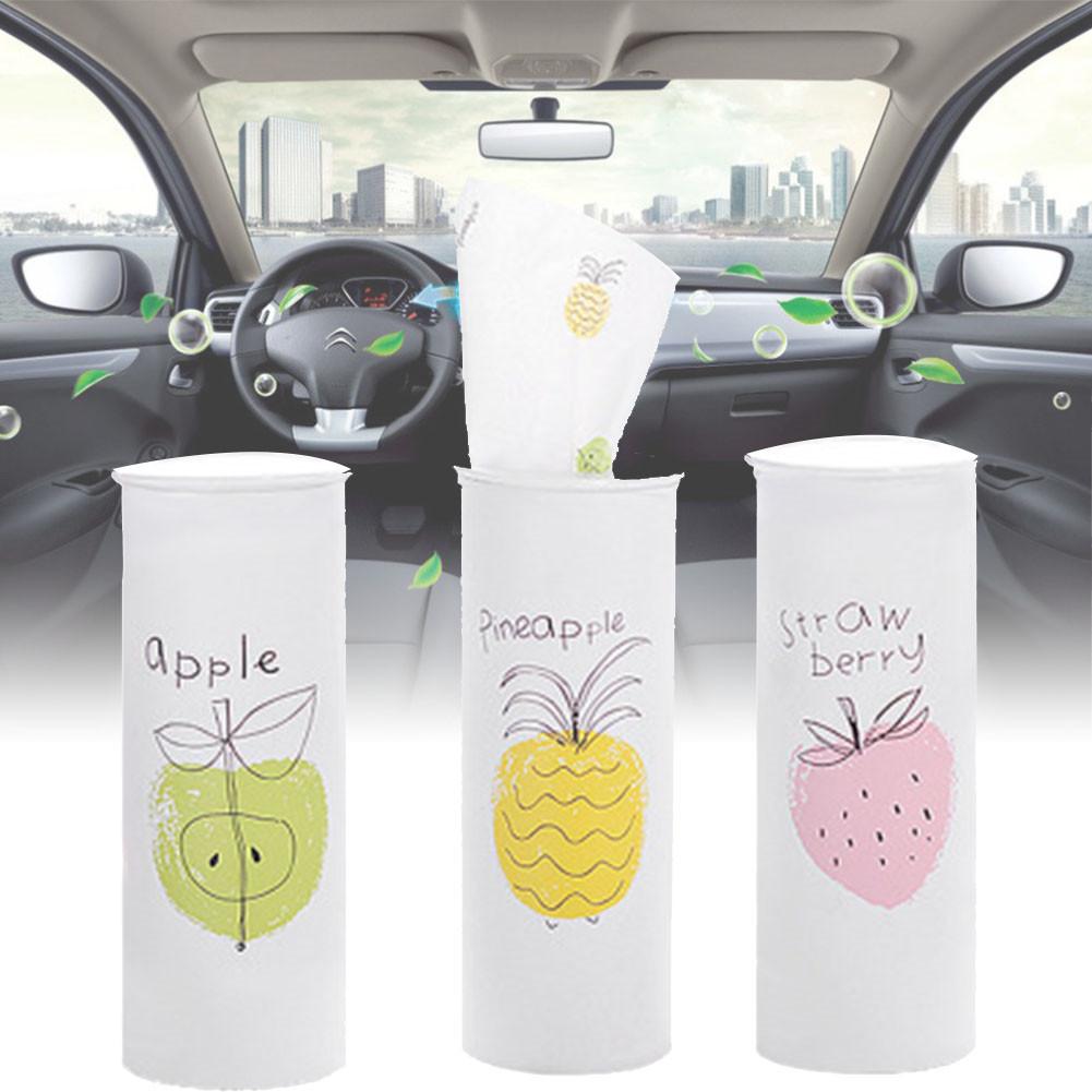 1pcs Facial Tissue Cylinder Soft Paper Towel With Fruit Pattern Fragrance-free Cleaning Tissue For Home Car (Random)