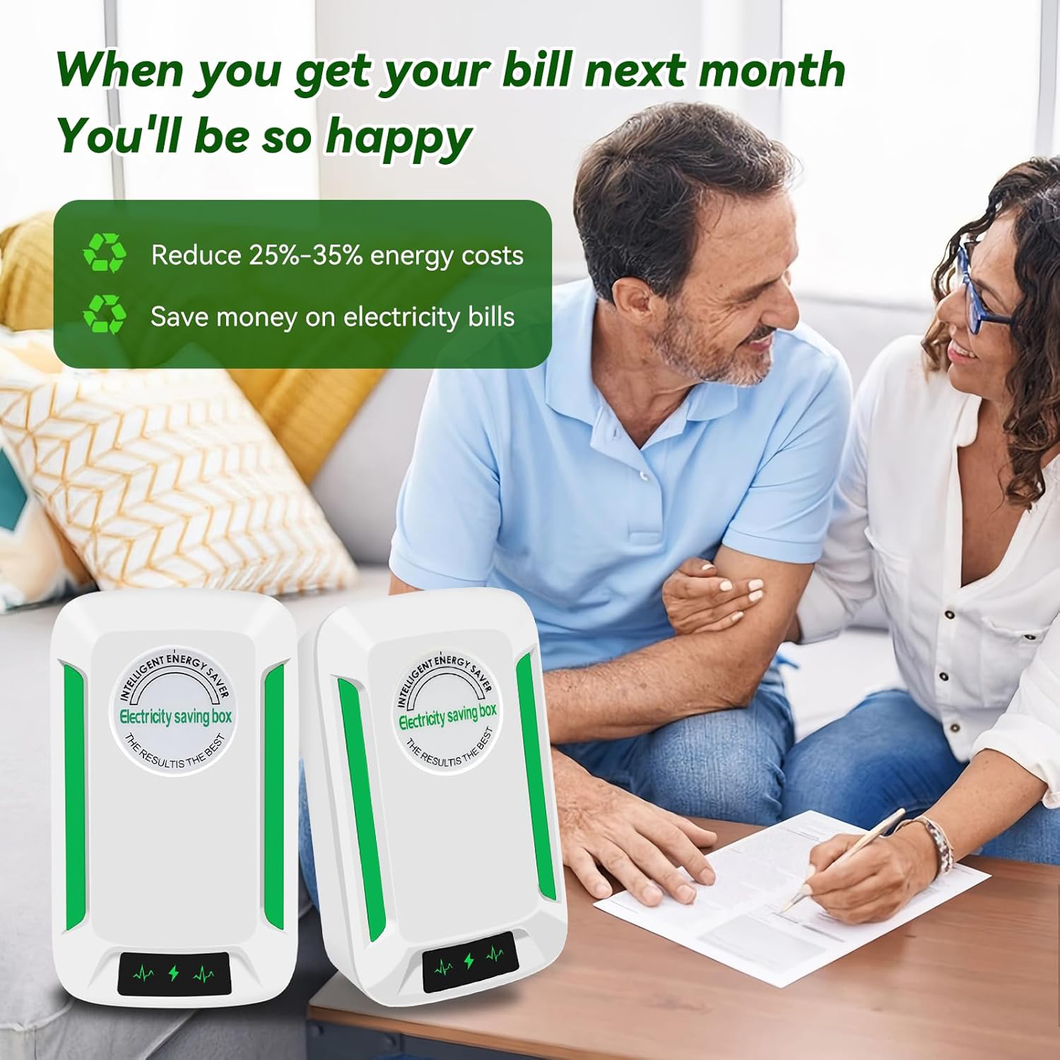 StopWatt Stromsparbox, Energiespargerät, Stecker-in-Spargerät für Zuhause, 90–250 V, uns/EU/UK, Steckeradapter, Energiespargerät