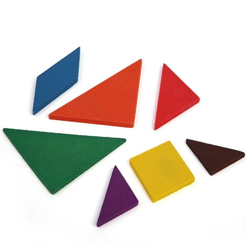 Wooden Tangram 7 Piece Jigsaw Puzzle Colorful Squa... – Grandado
