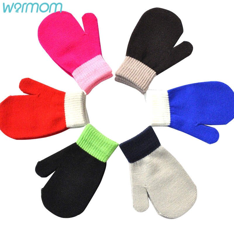 Warmom Kinderen Winter Warm Gebreide Handschoenen Magische Zak Baby Acryl Handschoenen Voor 5-10 Jaar Oud