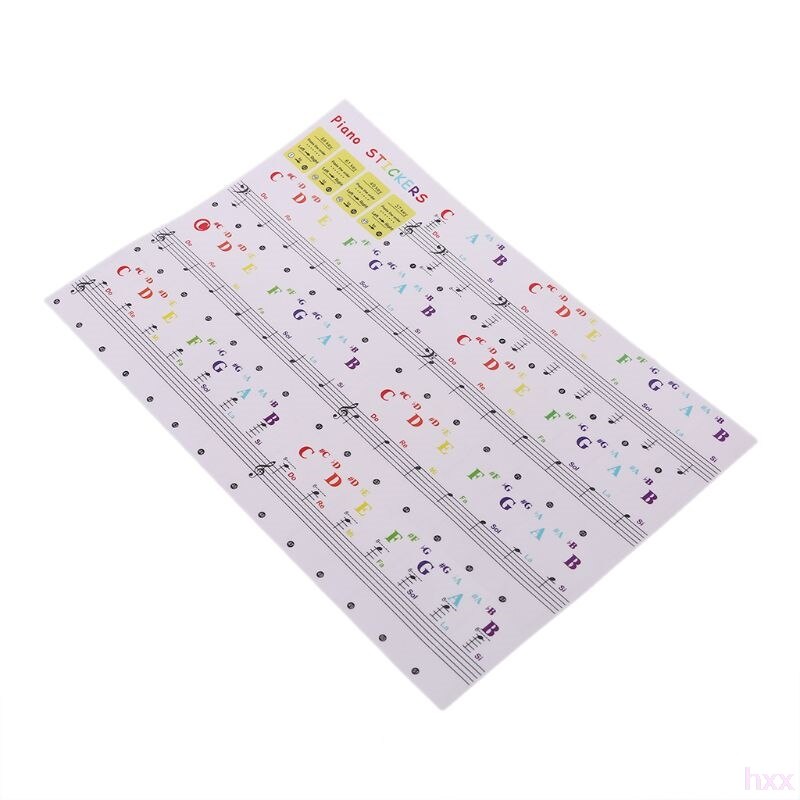 Piano Keyboard Stickers Music Note Colorful For 37 49 61 88 Key