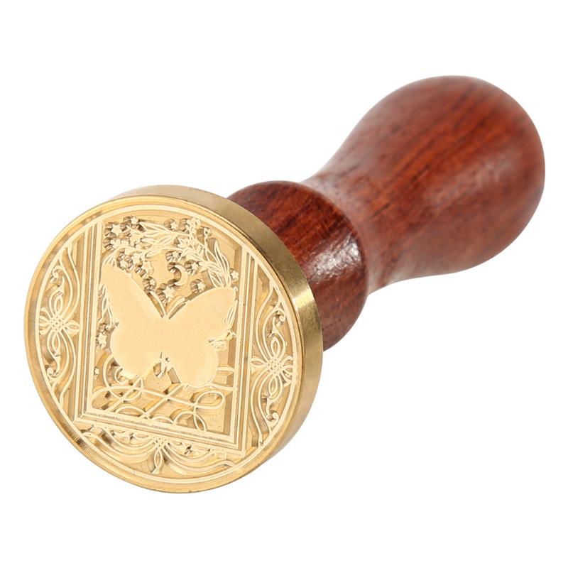 1PC Retro Wax Seal Stamp Flower Animal Wood Stamp for Scapbooking Decorative Stamp Invitation Cards Craft: seal stamp-E