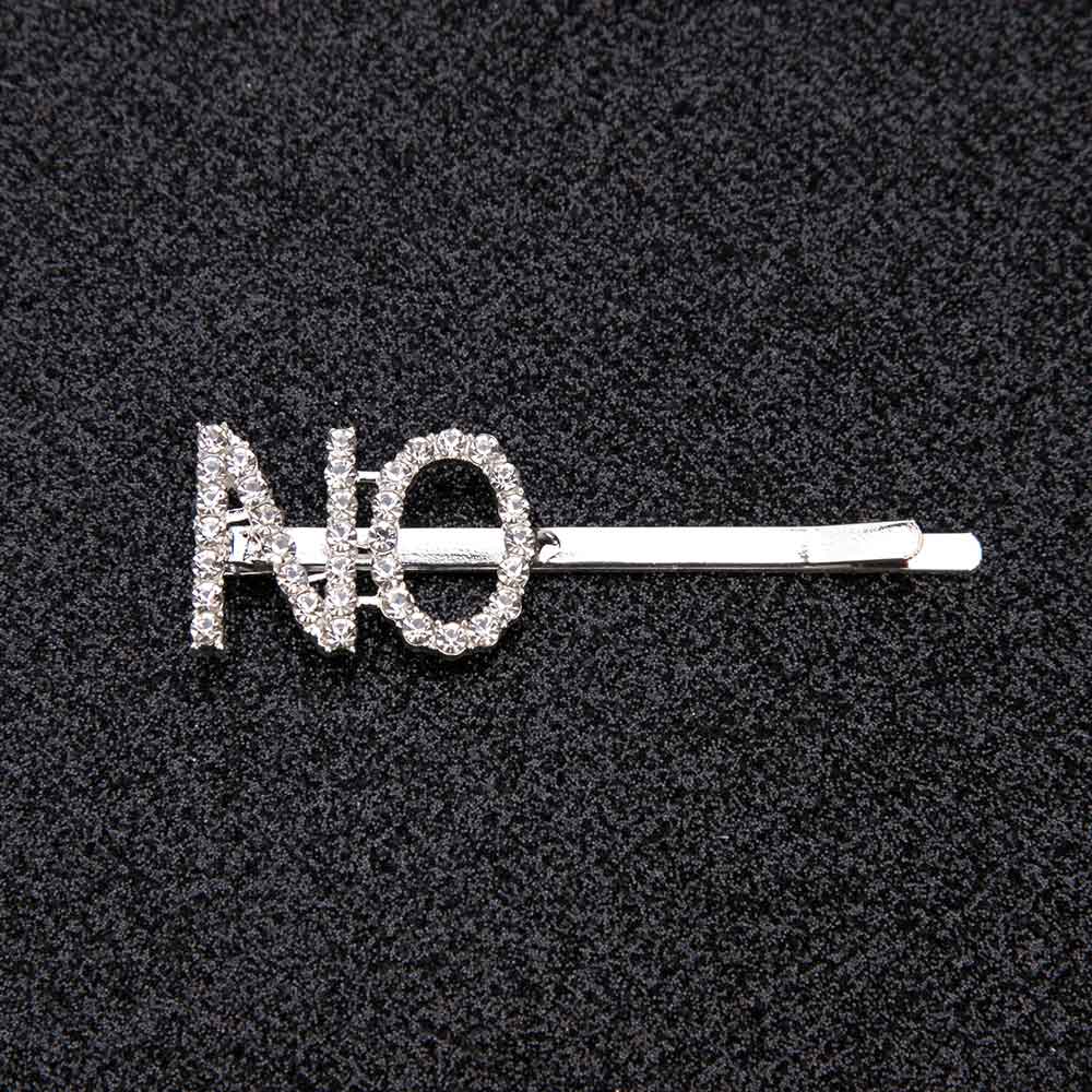 Bling glimmende strass steentjes letter haarspeldjes voor vrouwen zilveren haarspelden kristallen woorden haarspeldjes stylingtool aangepaste haaraccessoires: Nee