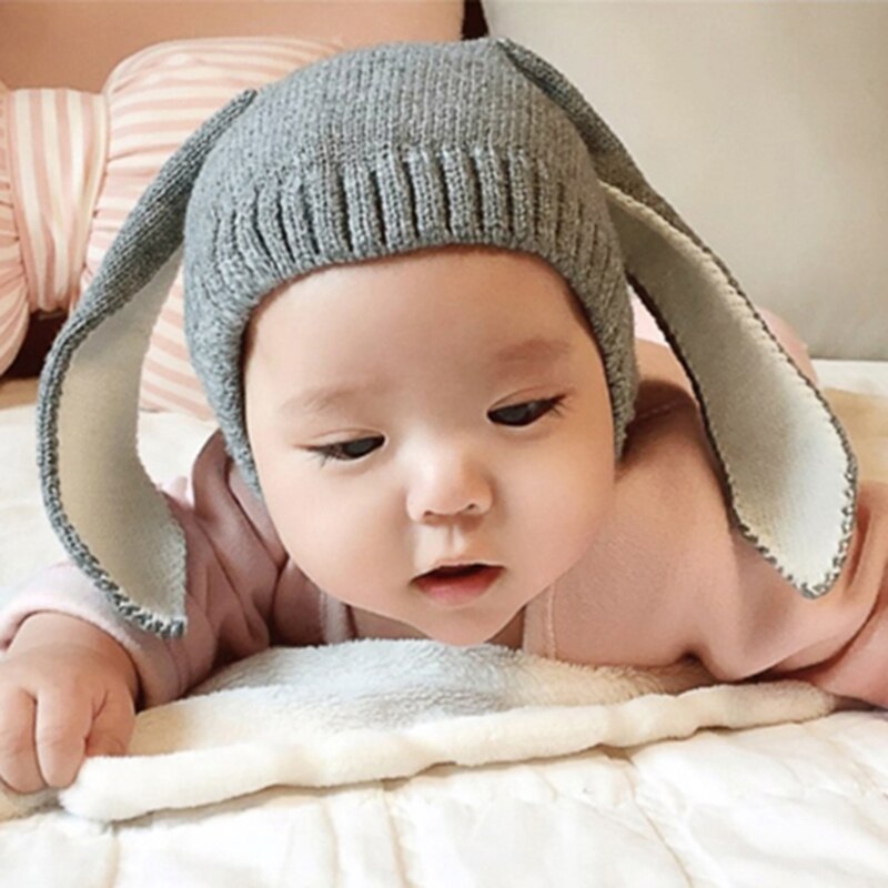 Søte kaninører baby lue lue vinter varme strikkede luer for barn spedbarn baby jente gutt kanin lue hatter fotografering rekvisitter