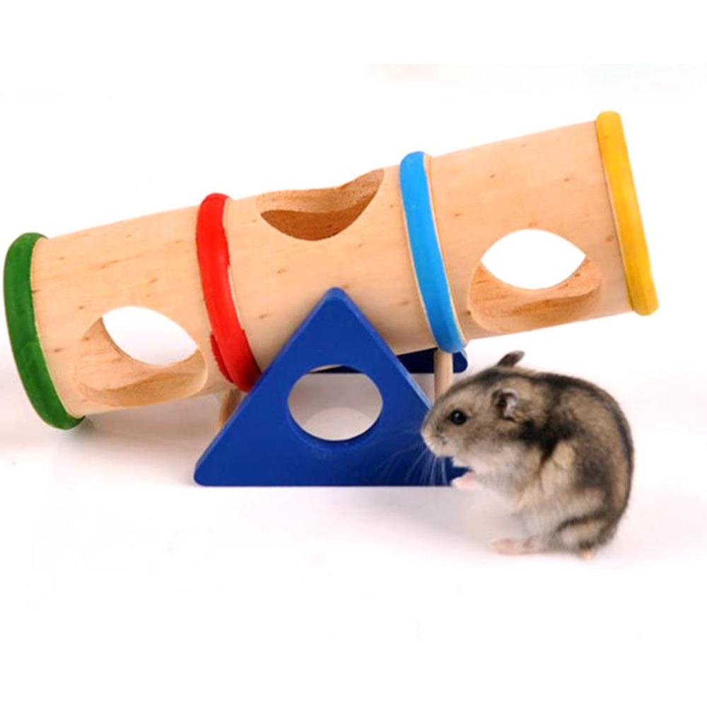 Game Houten Schommel Cilinder Voor Kleine Dier Drawf Hamsters Muizen En Andere Kleine Harige Dieren Voor Hamster Speelgoed