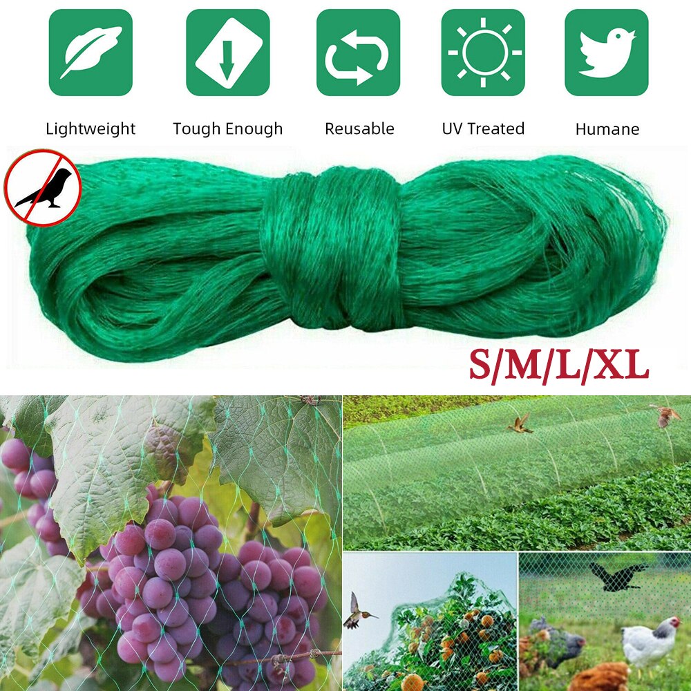 Bird Netting Protect Plants and Fruit Trees From Birds and Wildlife Reusable Lightweight Green Net for Fruit Seedlings Vegetable