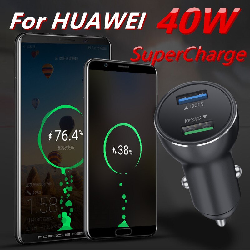 Per Huawei caricabatteria da auto 40W SuperCharge ricarica rapida 5A tipo C cavo per Nova 5T Mate 30 20 Pro 10 9 X P40 P30 Pro P20