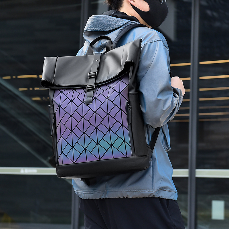 Mochila moderna, bolsa de ombro elegante, mochila casual para laptop, design gradiente moderno para uso diário, viagens e adolescentes