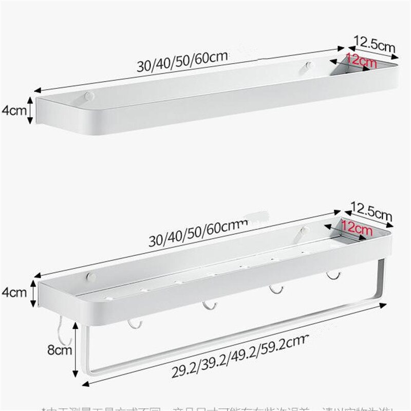 Tuqiu Badkamer Plank Bad Douche Plank Aluminium Wit Badkamer Shampoo Houder Hoek Plank Wandmontage Keuken Opslag Houder