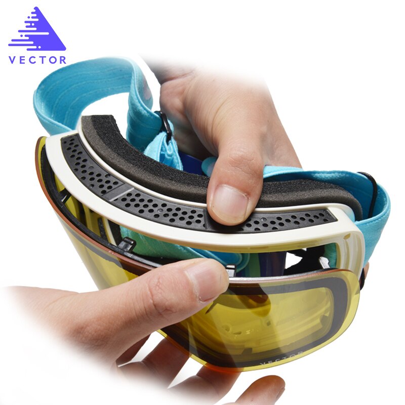 This Only Lens For Ski Goggles Hxj20011 Anti-fog Interchangeable Double-layered Cylindrical UV400 Protection Light Transmission