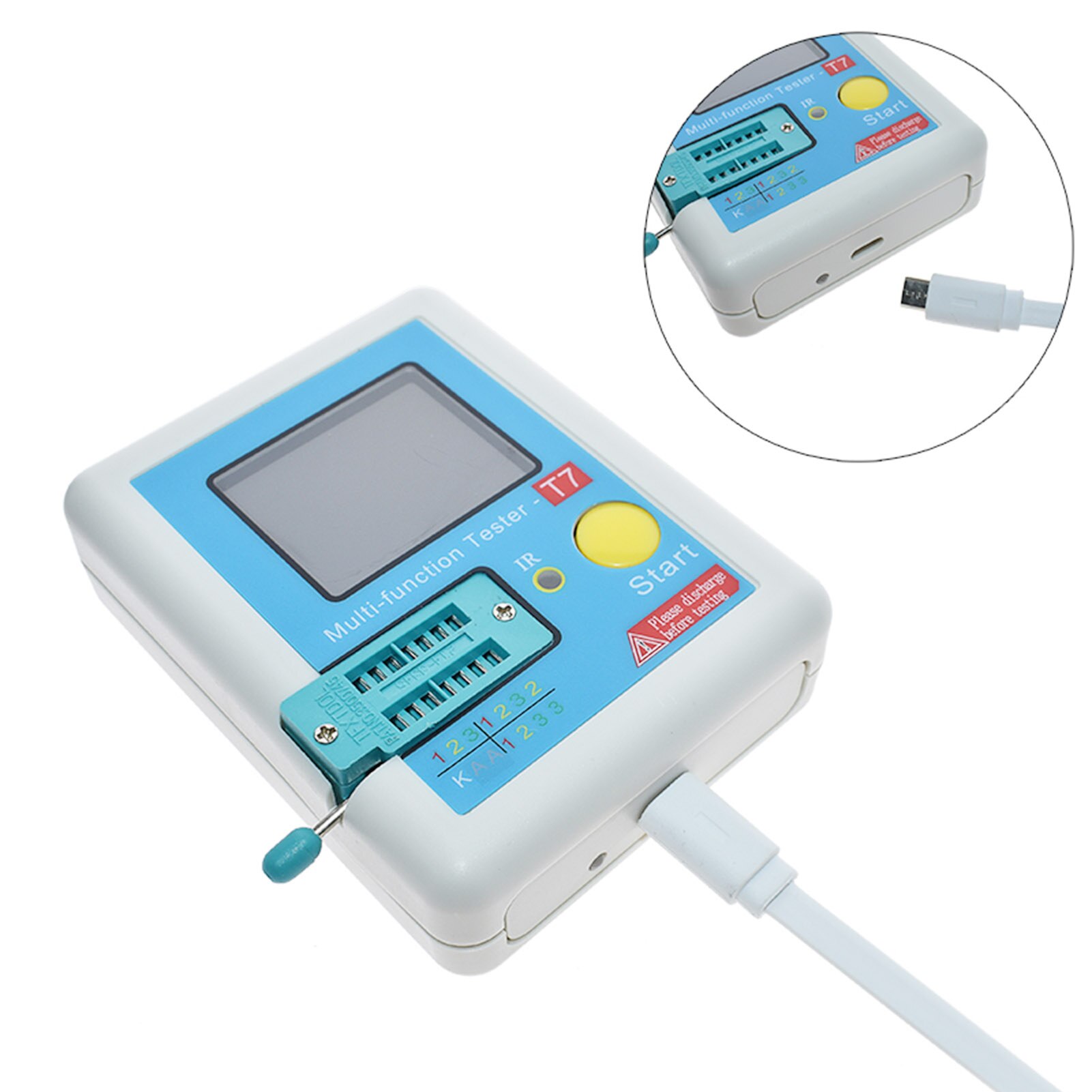 Transistor Tester TFT for Diode Triode Capacitance Meter LCR ESR Meter NPN PNP MOSFET IR Multifunction LCD Display Checker