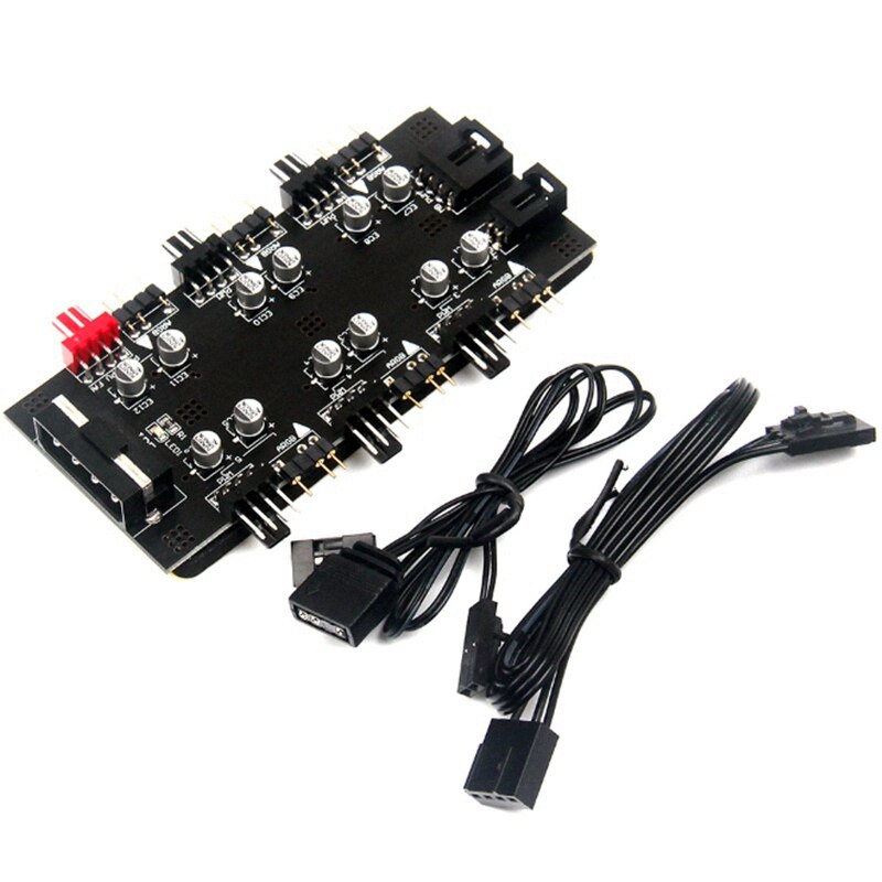 IDE/SATA 1 à 6 voies PWM/ARGB HUB Ports 4Pin ventilateur de refroidissement répartiteur câble PC boîtier 12V adaptateur d'alimentation