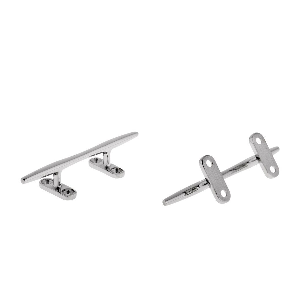 2pcs 5" Rope Line Cleat Sailing Mooring Cleat, Marine Grade Stainless Steel