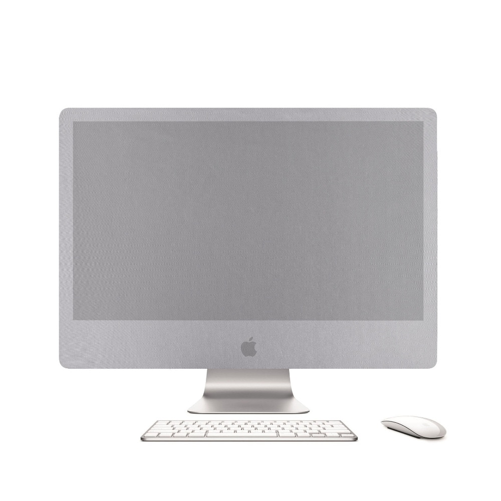 2019 nye sølv polyester stretch computerskærm støvdæksel med indvendigt blødt støvovertræk til apple imac lcd-skærm
