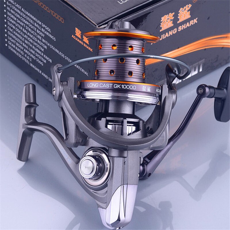 GK 8000 9000 10000 Metal Wire Cup Anchor Fish Wheel Ultralight Stainless Steel Bearing Lake Fishing Spinning Wheel Braking Force