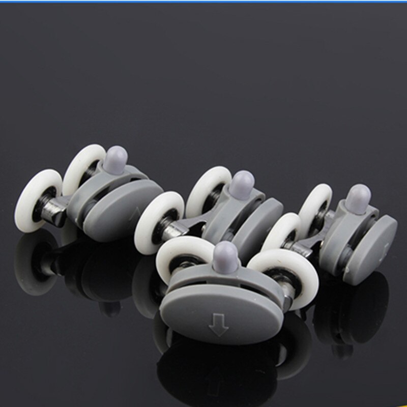 8x Twin Shower Glass Door 4 Top / 4 Bottom Rollers Runners Wheels Pulleys 23mm/25mm