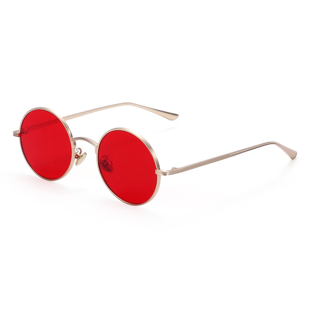 Occhiali da sole rotondi con montatura in metallo Vintage per uomo donna occhiali da sole Steampunk occhiali a cerchio occhiali estivi con protezione UV per esterni: C4
