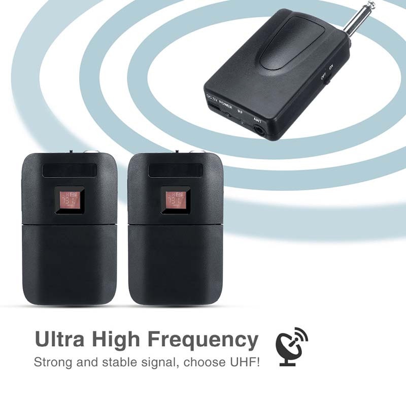 Dubbla headset uhf trådlöst mikrofonsystem huvudmonterad mikrofonmottagare sändare för mikrofon tallära