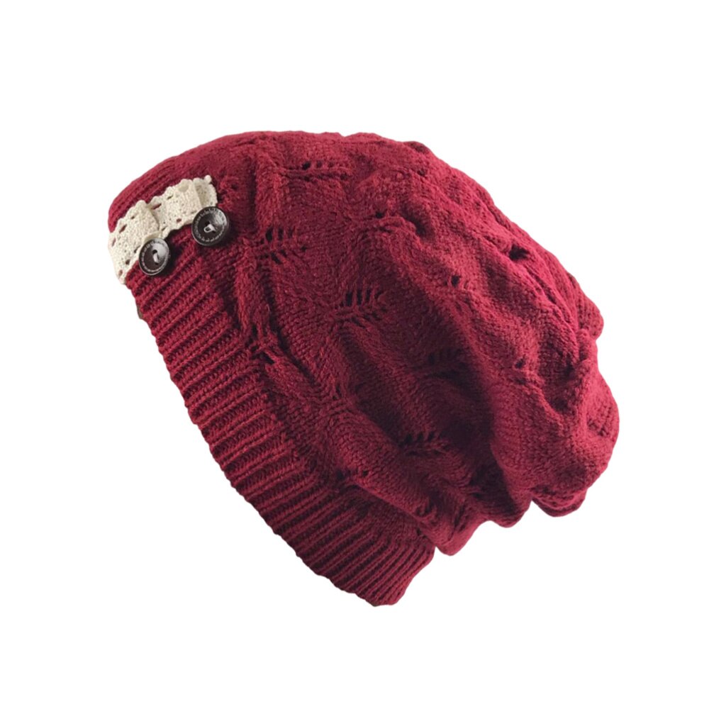 Stijlvolle Winter Hoed Eenvoudige Warmer Cap Koude Bescherming Hoed Creatieve Outdoor Gebreide Hoed Voor Lady Meisjes (Rood)