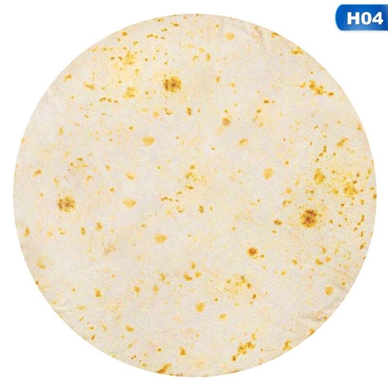 150cm Kreative Burrito Vlies Decke Karikatur Kekse Pizza Runde Werfen Flanell Bett Sofa wickeln Decke für Erwachsene freundlicher Decke: H04