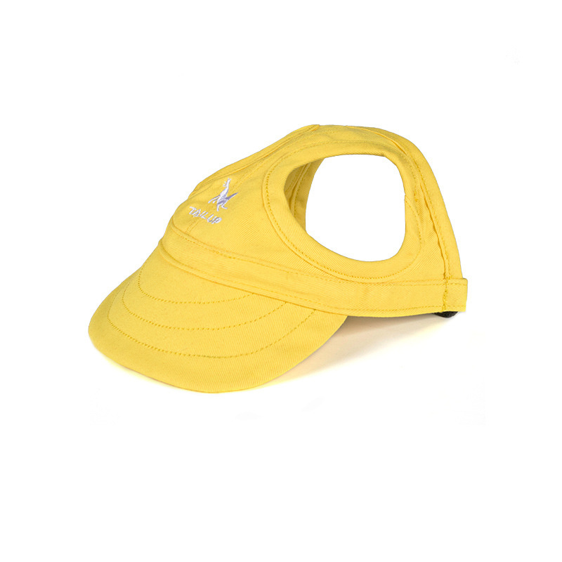 Berretti per cani da compagnia Piccoli cuccioli Animali domestici Berretto estivo in tinta unita Cappello per visiera da baseball per cani Accessori per esterni Cappellino per cofano da suola Casco da viaggio: S / giallo