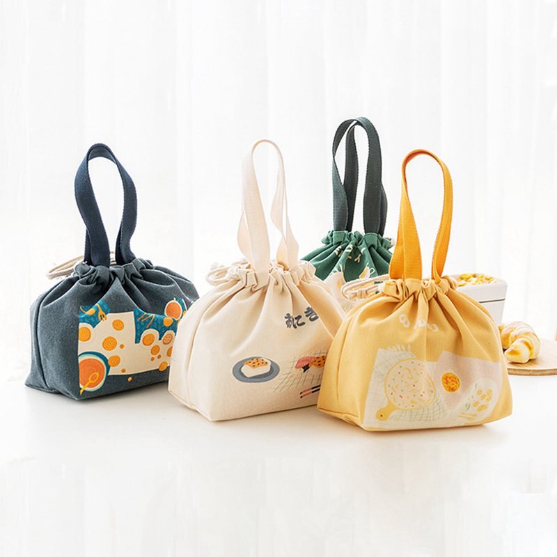 Japanese-style Lunch Food Box Bag Portable Thermal Insulation Canvas Lunch Box Bags Lunch Box Tote Food Bags Home Products