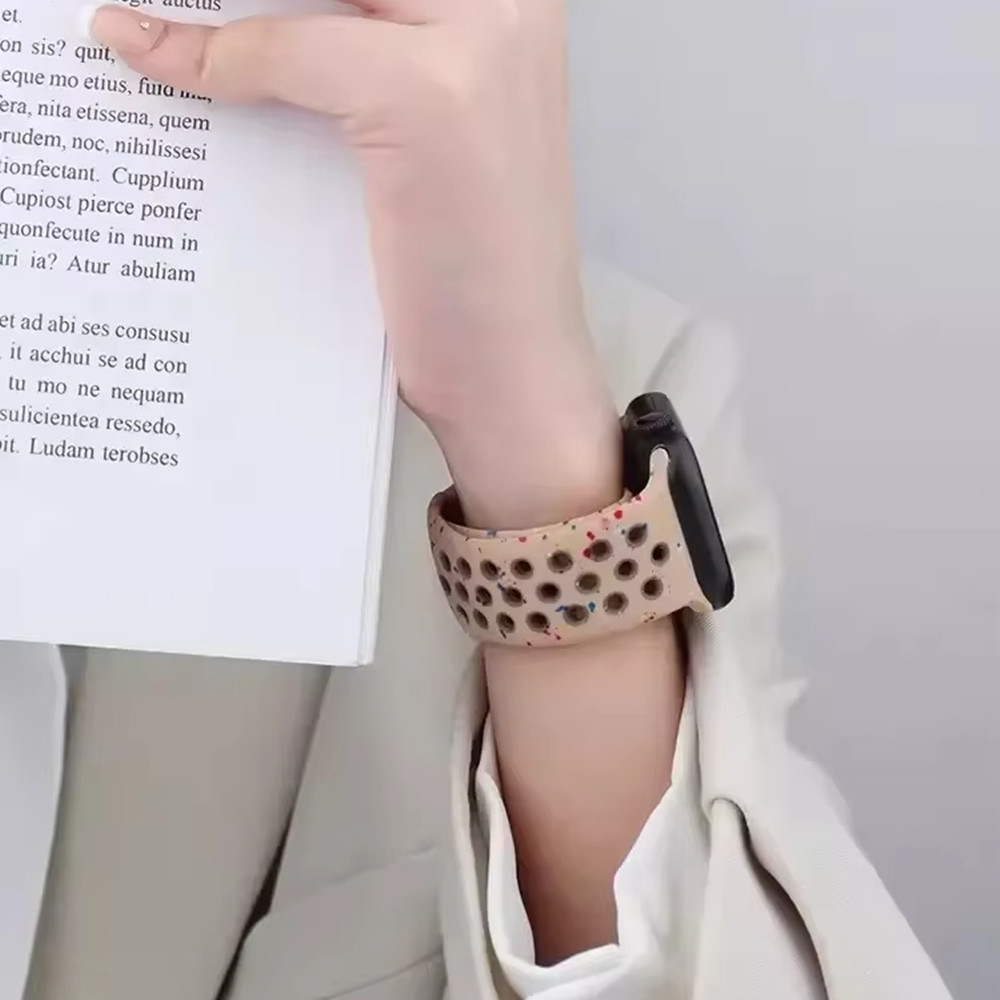 Pulseira de silicone original para apple watch 44mm 45mm 40mm 41mm 46 42mm, pulseira de borracha respirável iwatch series10 9 8 se 7 ultra 2 49mm