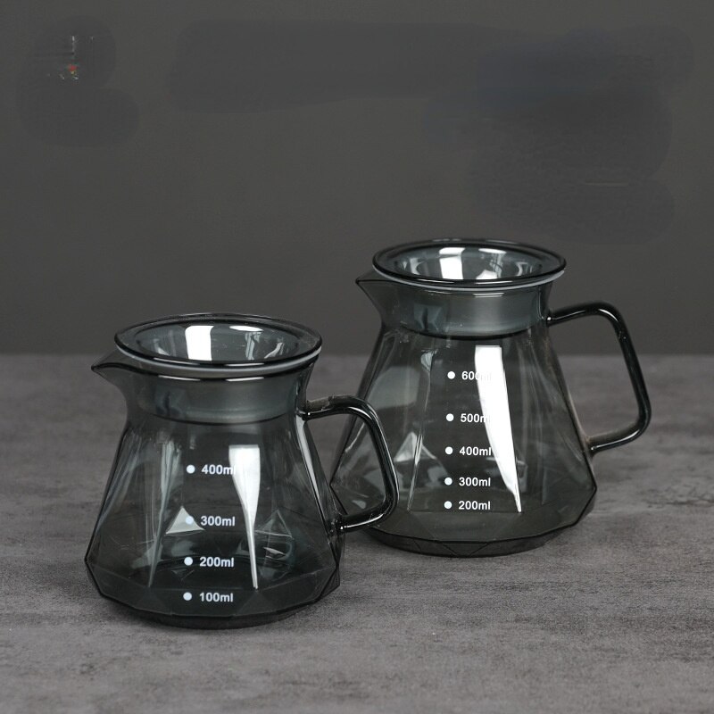 Juego de tazas de café obsidiana de diamante para compartir café, taza de filtro, nube, cafetera hecha a mano, 400ML/600ML