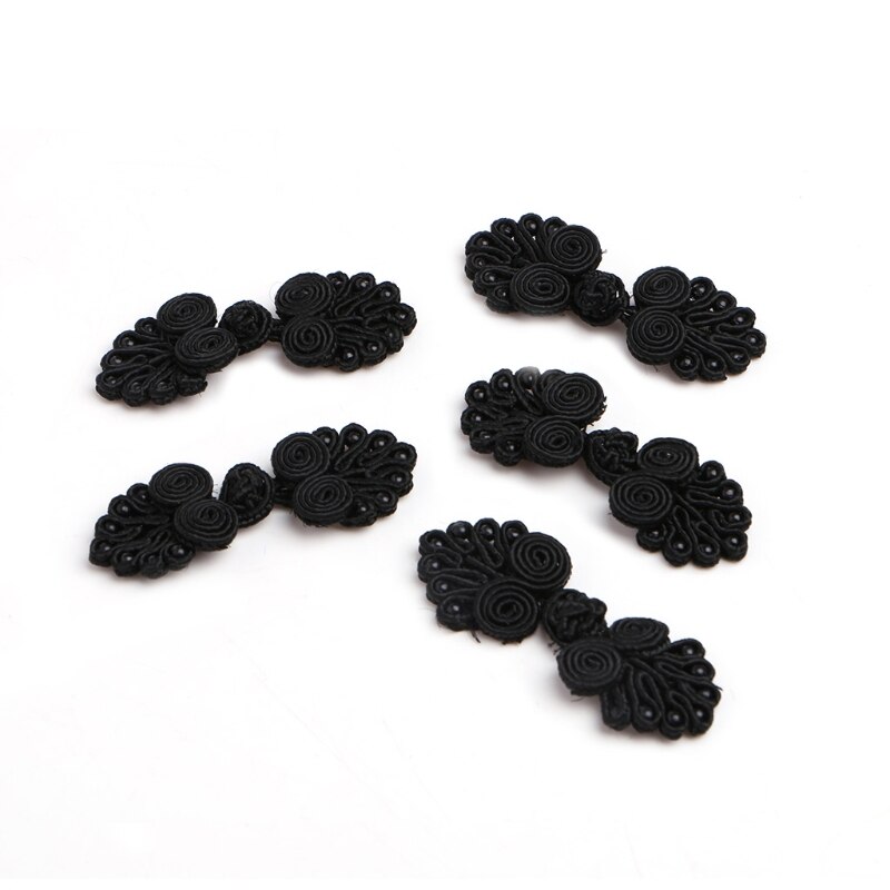 10 paren/pak Kralen Chinese Kikker Sluiting Knoppen Knoop Sluiting Naaien Handgemaakte Craft W215: Black