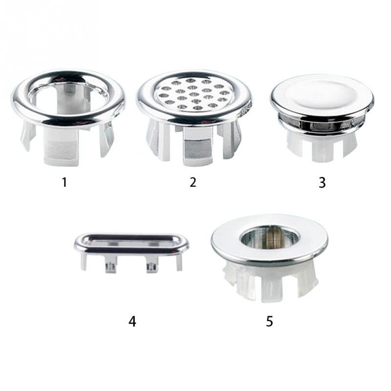 1pc vask håndvask rund ring overløb reserve låg badeværelse keramisk håndvask overløbsring ryddig krom trimring  #20