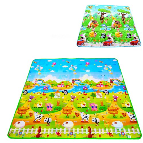 Baby lekmatta skum för barn barn gym pussel spel utveckla mattor aktivitet spel leksaker för staket spår golv krypdyna: Lekplats zoo / 200cm*180cm