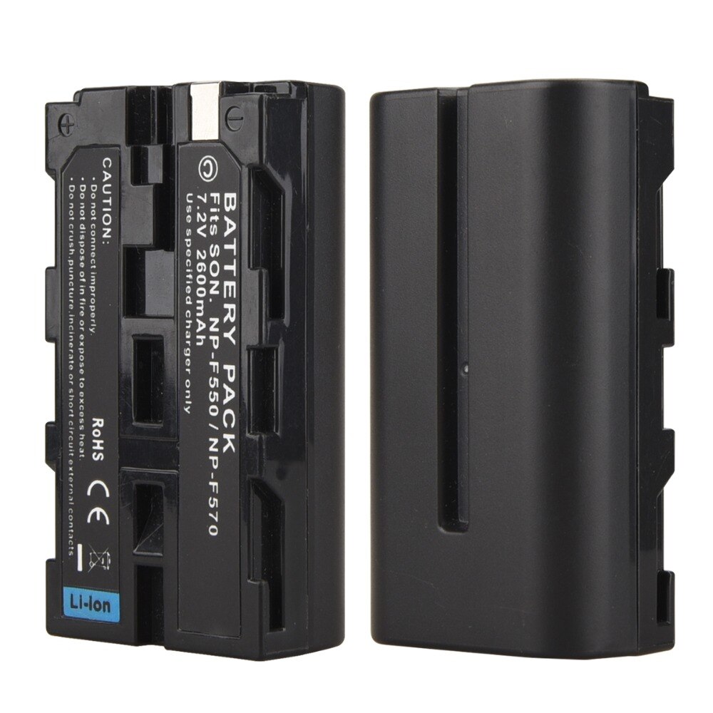 2x 2600mAh NP-F550 NP-F570 Rechargeable Camera Batteries + Charger for Sony NP-F550 NP-F570 Digital Video Cameras