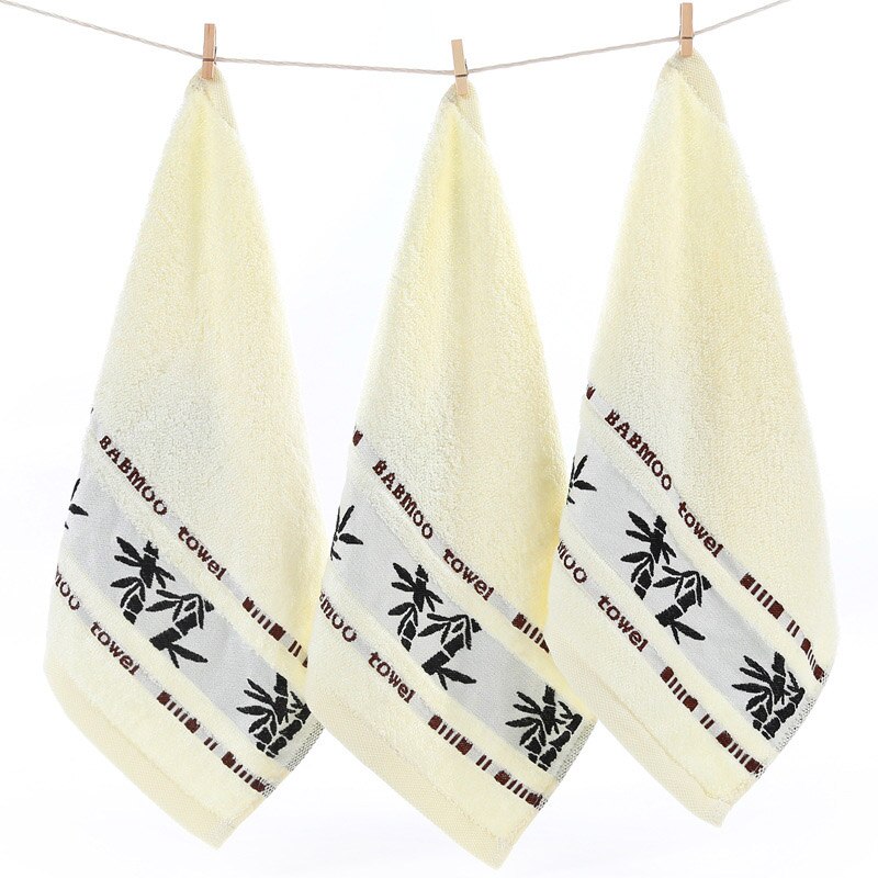 Toalla para lavarse la cara, Toalla de baño suave con pequeños cuadrados, toalla de algodón absorbente para secar el pelo, Baberos de fibra de bambú con patrón de bambú No se destiñe: Rice white