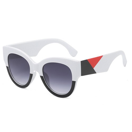 Moderigtige kvinder sommerkatøje stor ramme match-bjergbestigning briller linse beskyttelsesbriller lille ramme vintage brilleobjektiv: Sort hvid