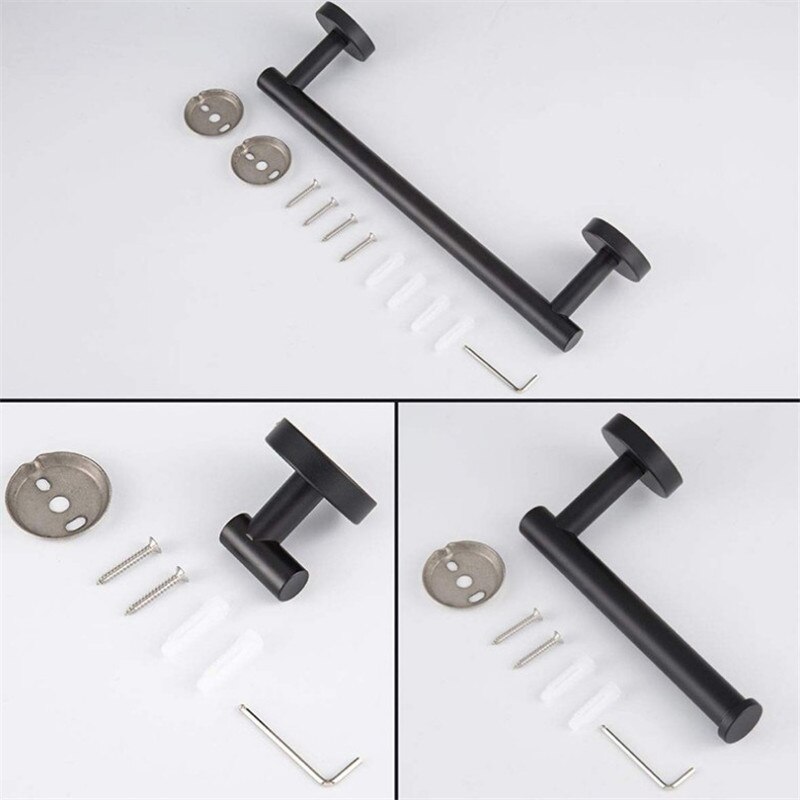 LIUYUE Bath Hardware Sets Brushed Gold Stainless Steel Wall Mounted Bathroom Single Bars Towel Rack Robe Hooks Roll Paper Bars