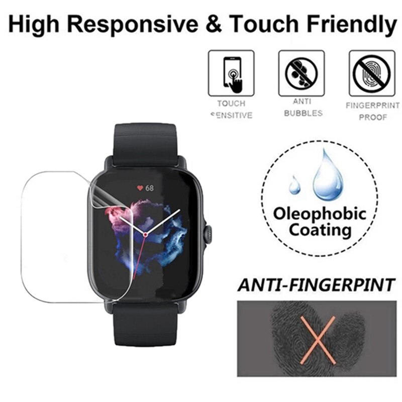 3Pcs Zachte Hydrogel Film Voor Amazfit Gts 3 Gts 2 2e Gts 2 Mini Smartwatch Screen Protector Voor GTS2 GTS2e GTS3 Film Niet Glas