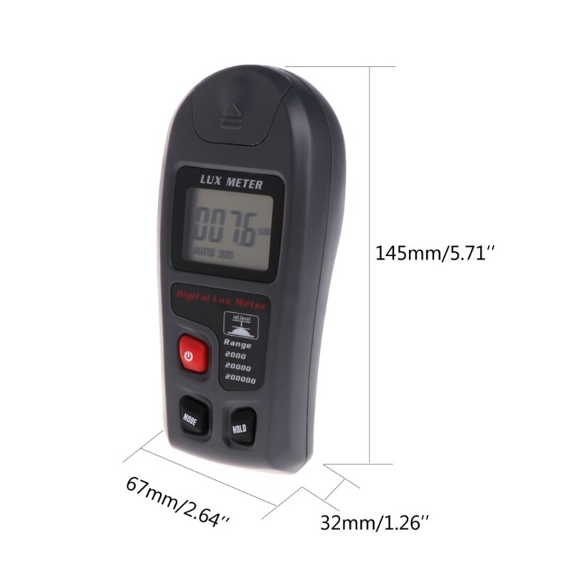 Digital Light Meter Luxmeter 0.1~200000Lux Light Meter Sensor Large LCD Display Luminometer Photometer