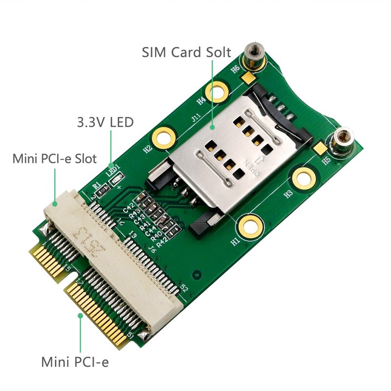 Mini PCI-E Express PCI-E adaptörüne için SIM kart yuvası ile 3G/4G WWAN LTE GPS kartı masaüstü dizüstü bilgisayar