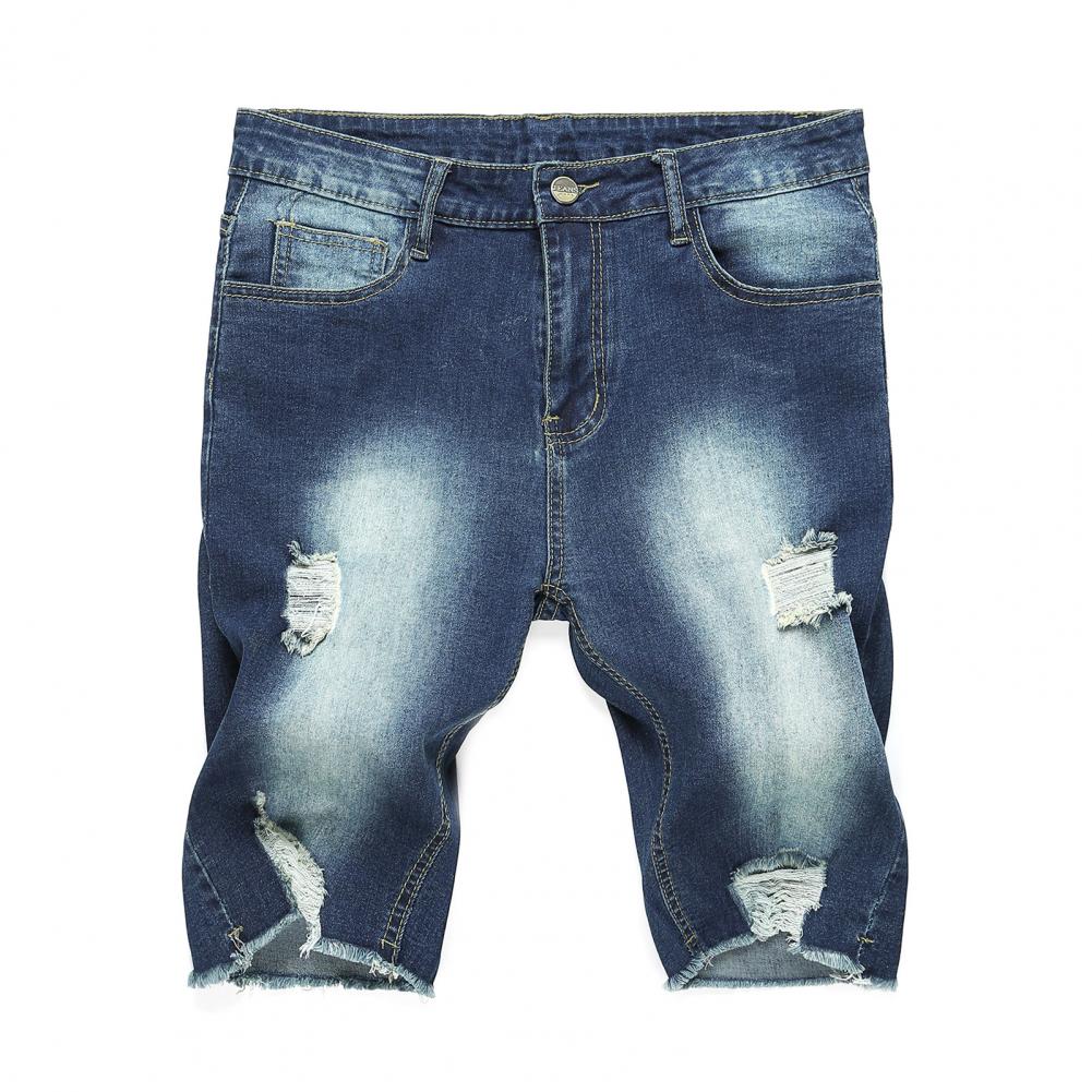 Mannen Ripped Korte Jeans Katoen Shorts Ademend Denim Shorts Mannen Jeans Vernietigd Hole Skinny Korte Jean Homme Pantalones Hombre