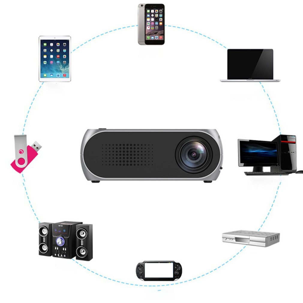 YG320 Mini Projector Full HD 1080P 3D Multimedia LED Home Theater Support AV HDMI U-disk TF Card Video Projector