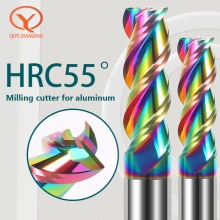 Cortador de aluminio de 3 flautas, fresa de carburo, fresa de extremo de tungsteno, herramienta de fresado de aluminio con dientes de recubrimiento DLC, broca enrutadora de asiento de llave