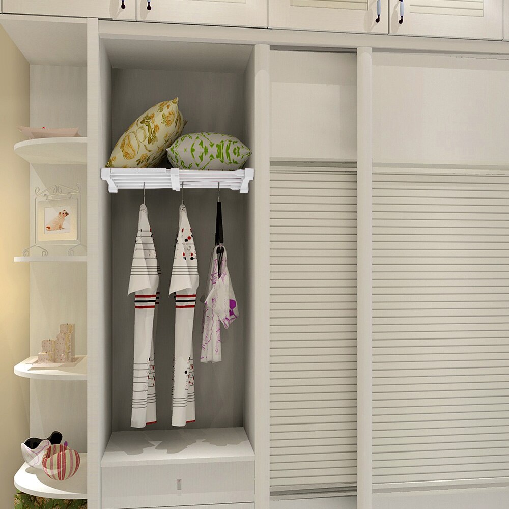 Adjustable Closet Organizer DIY Wardrobe Space-saving Rack Shoe Racks Wall Mounted Kitchen Storage Rack Bathroom Organizer Shelf